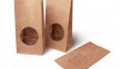 Бурый крафт-пакет с круглым окном для упаковки чая, кофе, различных трав и специ